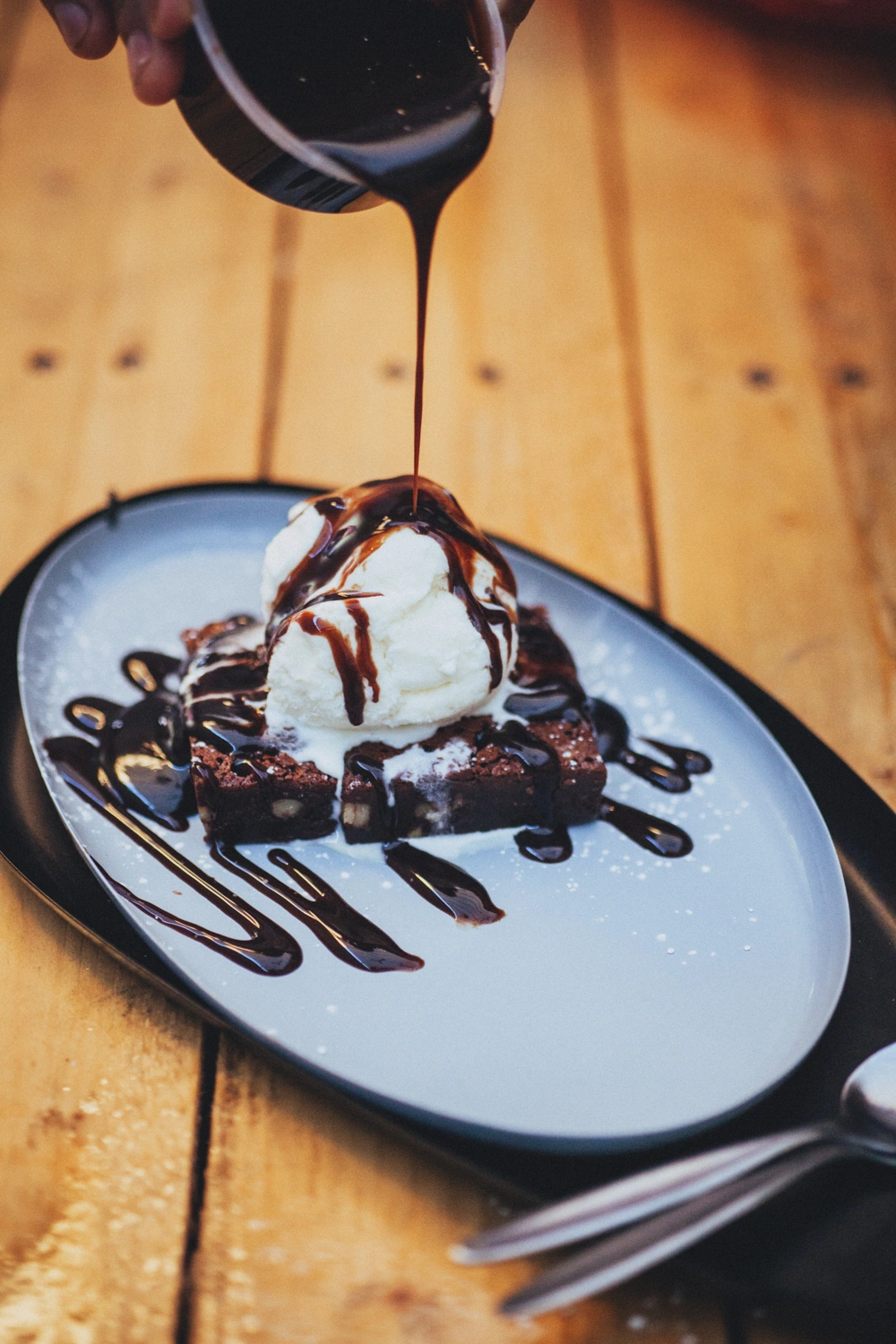Brownie with ice cream